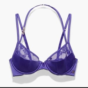 Half lace satin bra with strap
